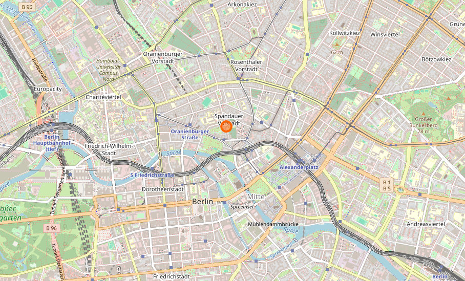 Karte: Standort der Wonderlandmovies GmbH, Große Hamburger Straße 28, 10115 Berlin