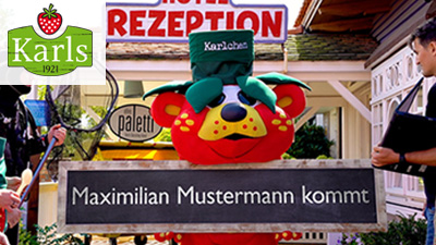 Karls Erdbeerhof Personalised welcome film for hotel guests