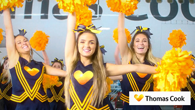Thomas Cook  Cheerleader greetings as a travel inspiration